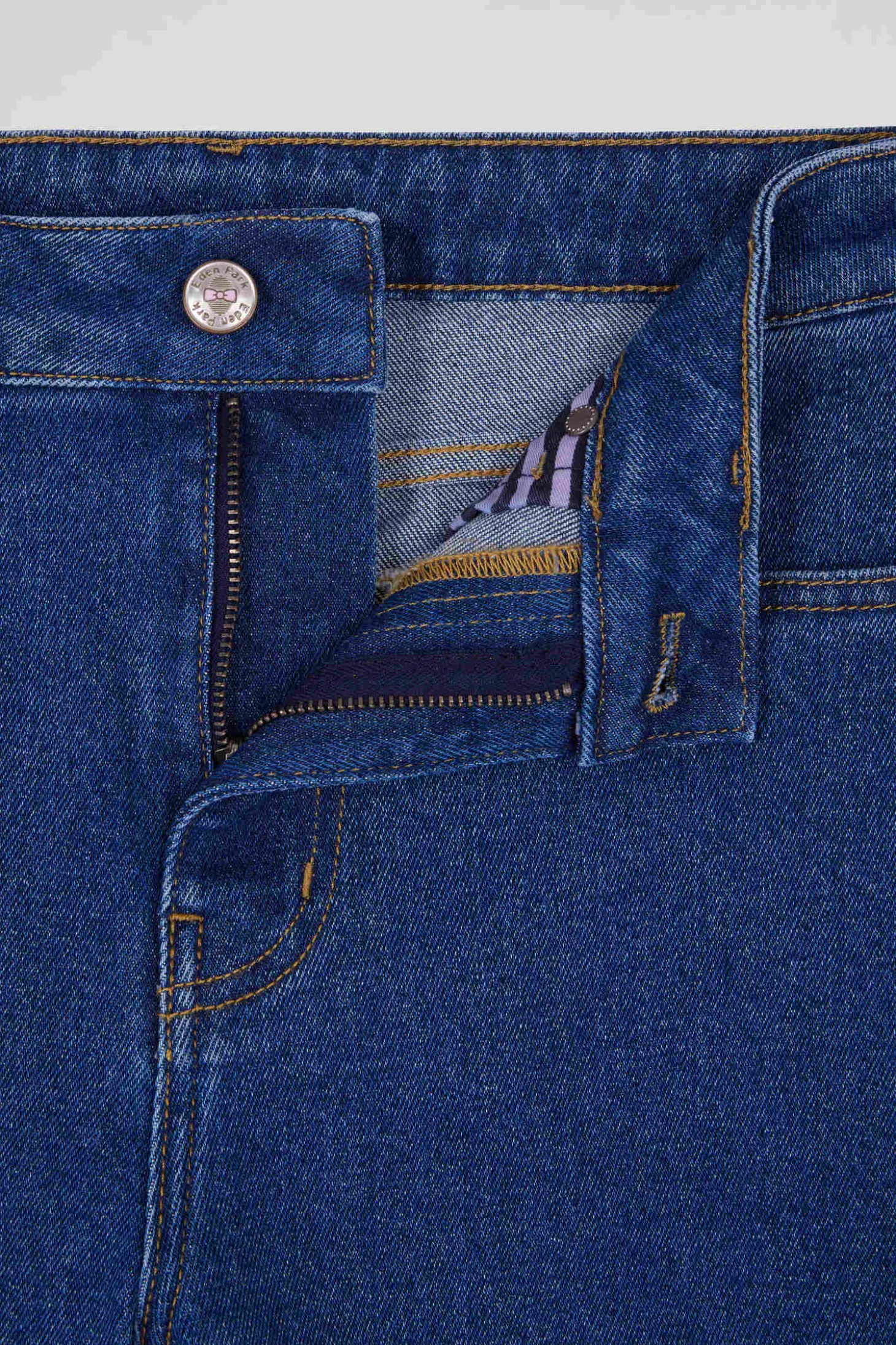 Jean 5 poches en coton bleu foncé coupe Slim