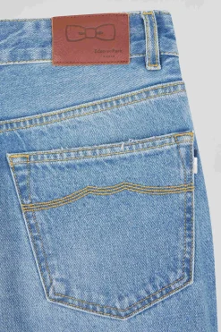 Jean 5 poches en coton bleu coupe Regular