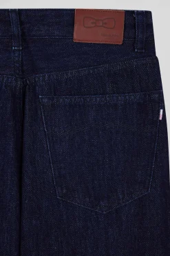 Jean 5 poches en coton bleu marine coupe Regular