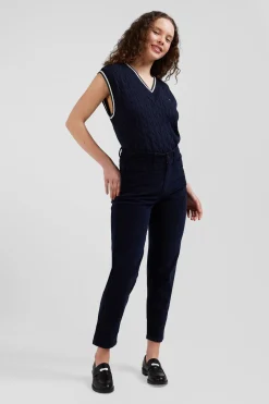 Jean 5 poches en coton stretch bleu marine coupe Comfort