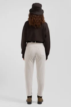 Jean 5 poches en coton stretch beige coupe Comfort