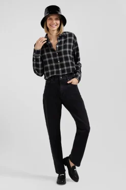 Jean 5 poches en coton stretch noir coupe Regular