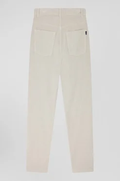 Jean 5 poches en coton stretch beige coupe Comfort