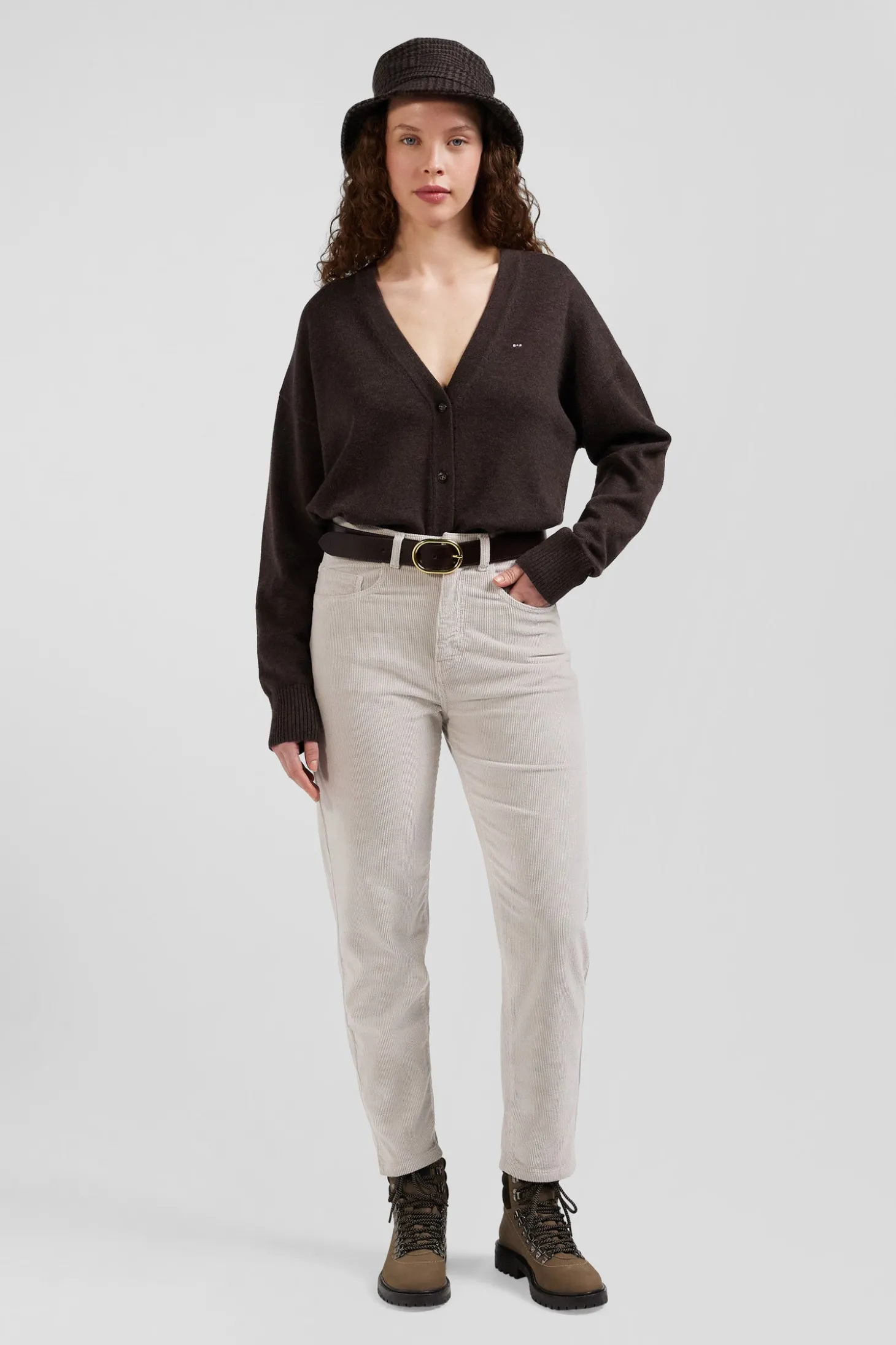 Jean 5 poches en coton stretch beige coupe Comfort