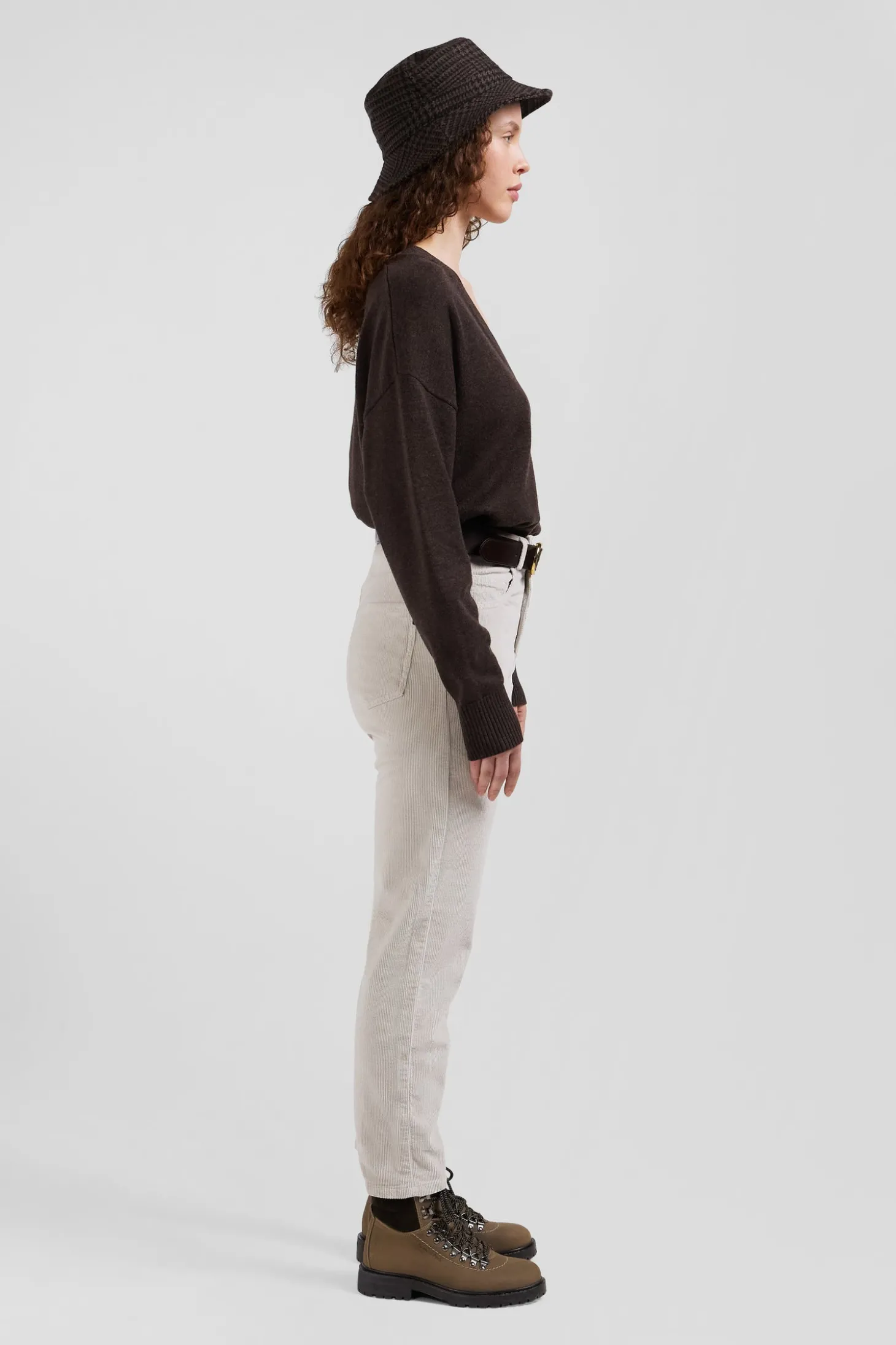 Jean 5 poches en coton stretch beige coupe Comfort
