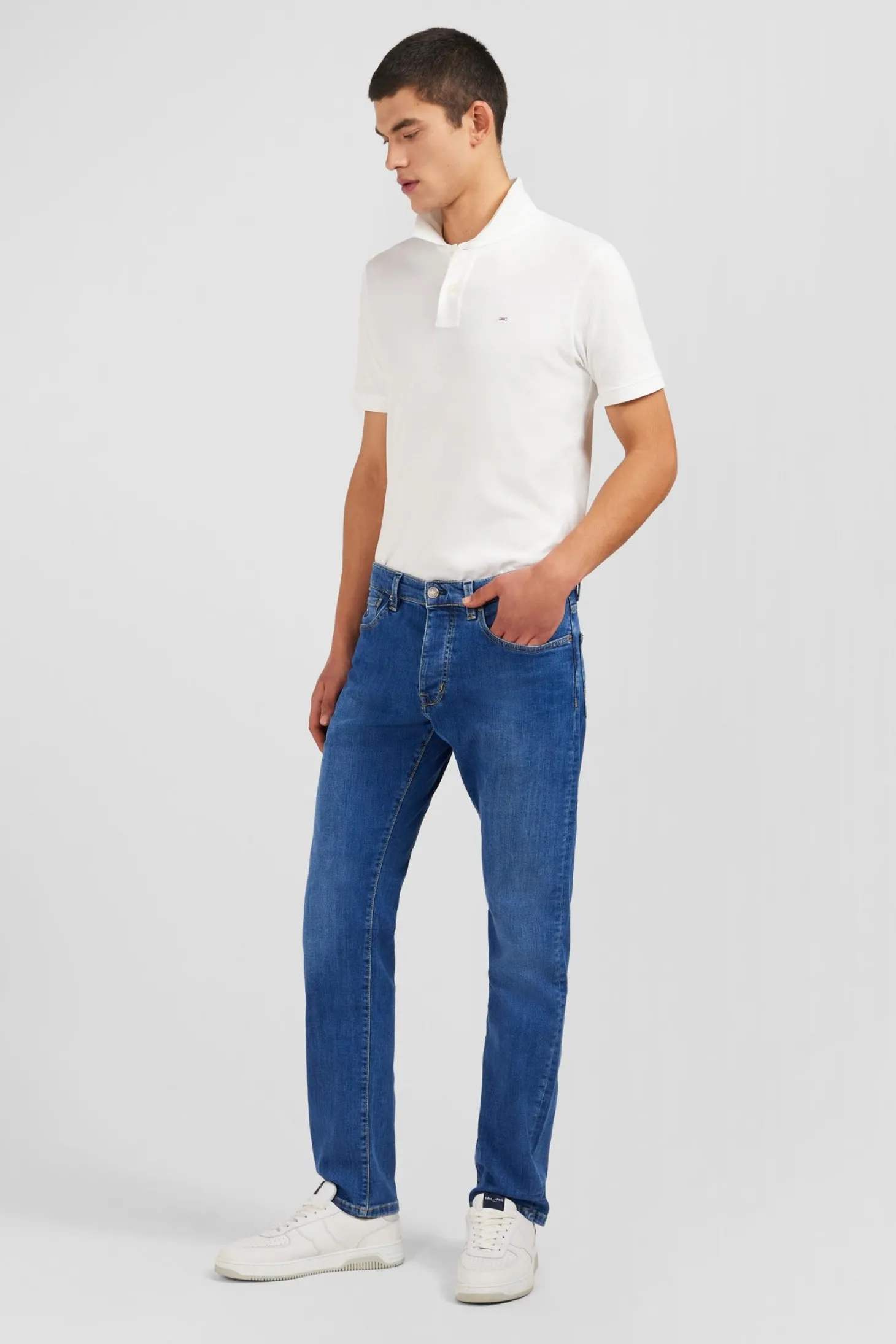 Jean bleu en coton stretch