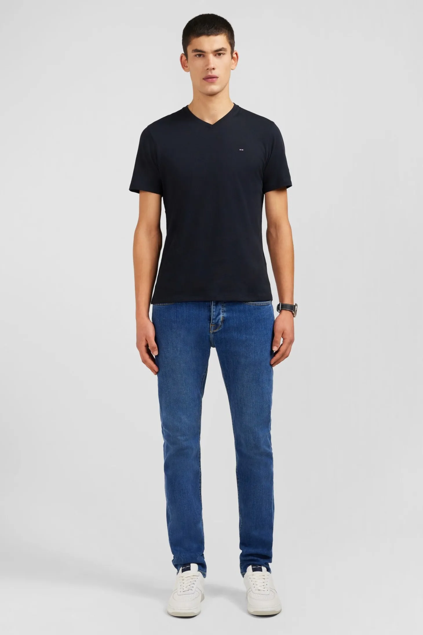 Jean bleu en coton stretch