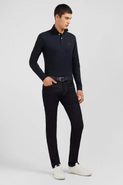 Jean bleu marine en coton extensible