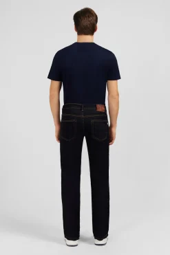 Jean bleu marine en coton extensible