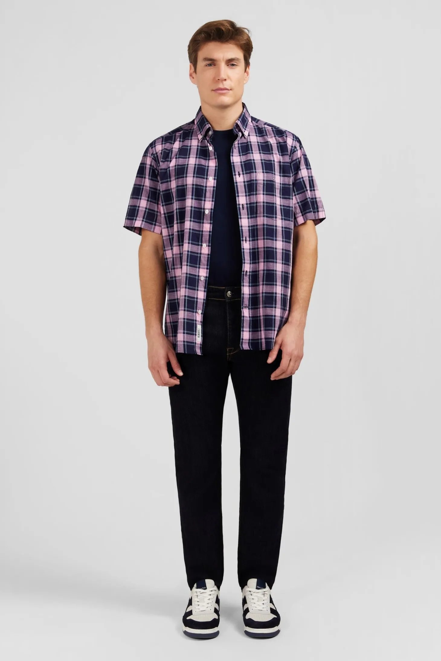 Jean bleu marine en coton extensible