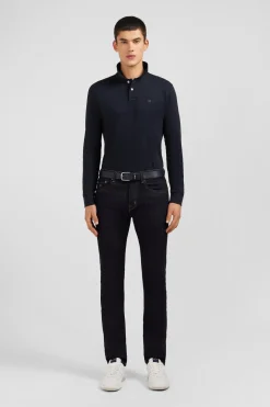 Jean bleu marine en coton extensible