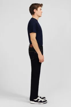 Jean bleu marine en coton extensible