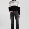 Jean en coton denim stretch mélangé gris coupe Regular