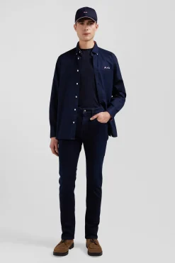Jean en coton denim stretch bleu marine coupe Slim
