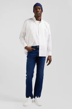 Jean en coton denim stretch brut coupe Regular délavage stone wash