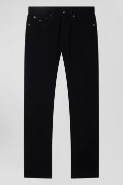 Jean en coton denim stretch mélangé noir coupe Slim