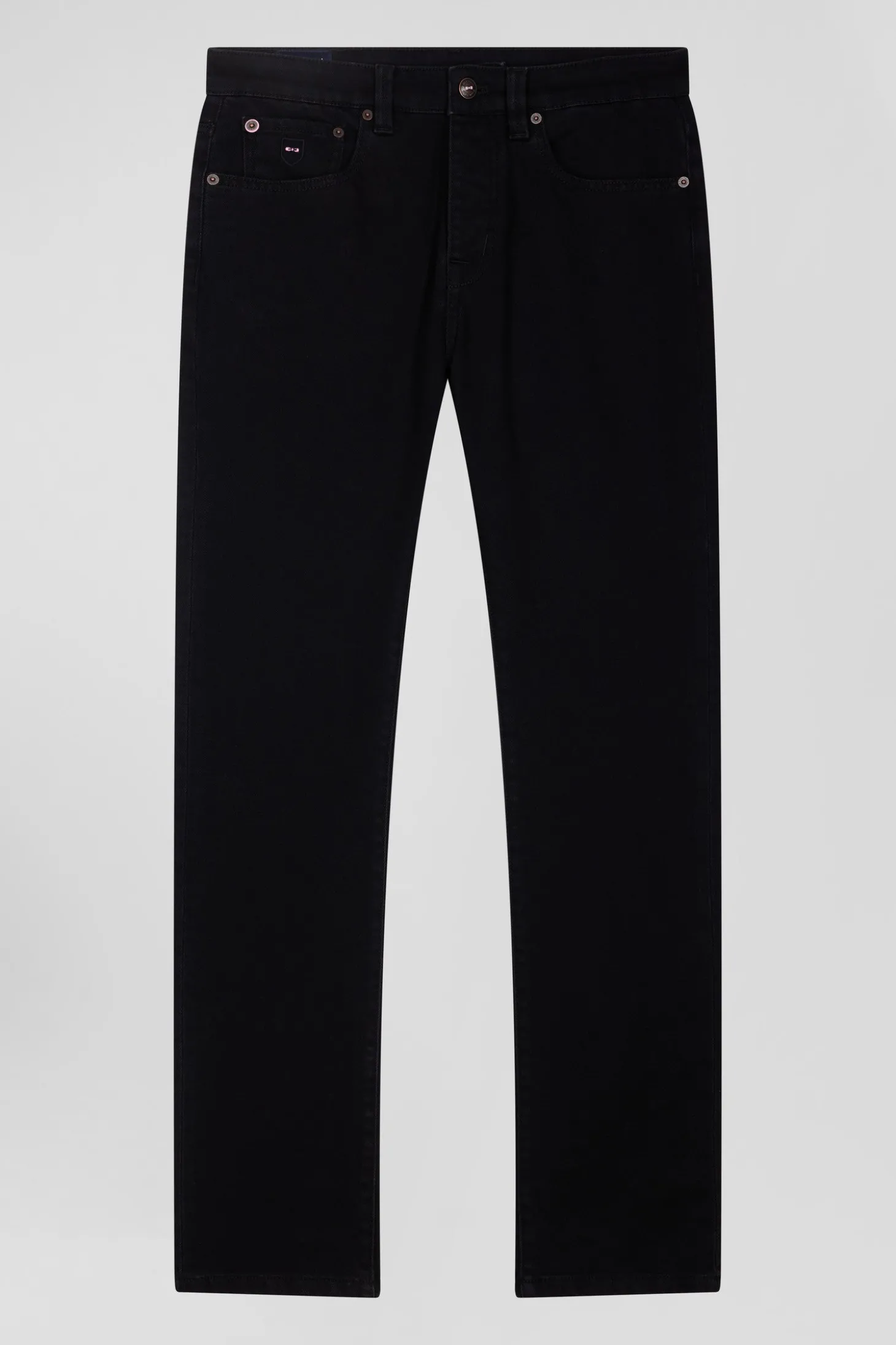Jean en coton denim stretch mélangé noir coupe Slim