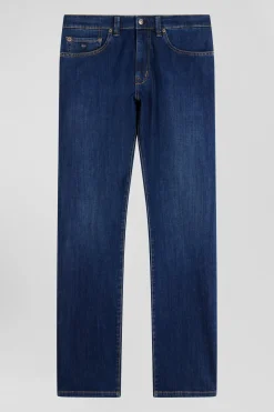 Jean en coton denim stretch brut coupe Regular délavage stone wash