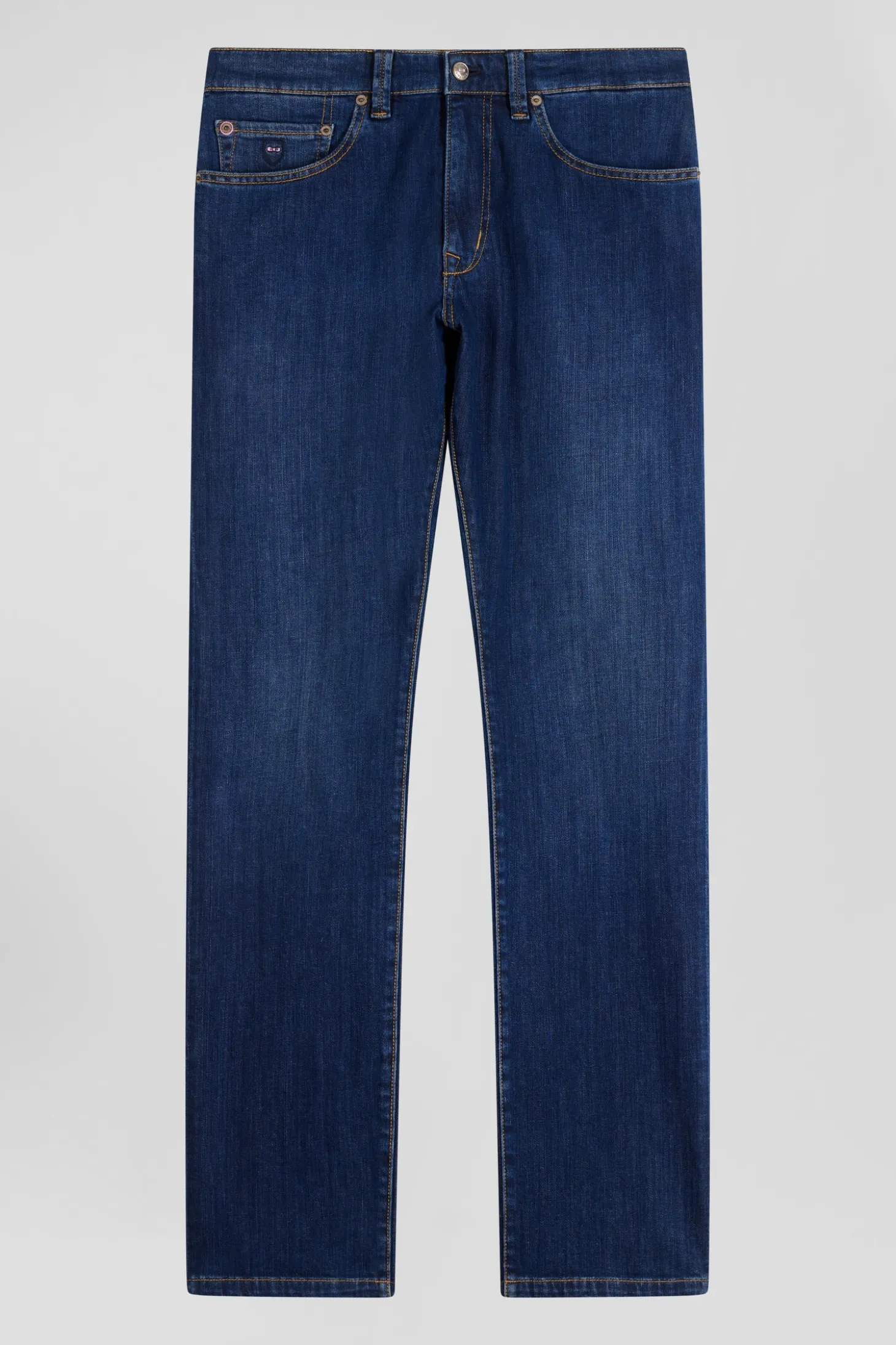 Jean en coton denim stretch brut coupe Regular délavage stone wash