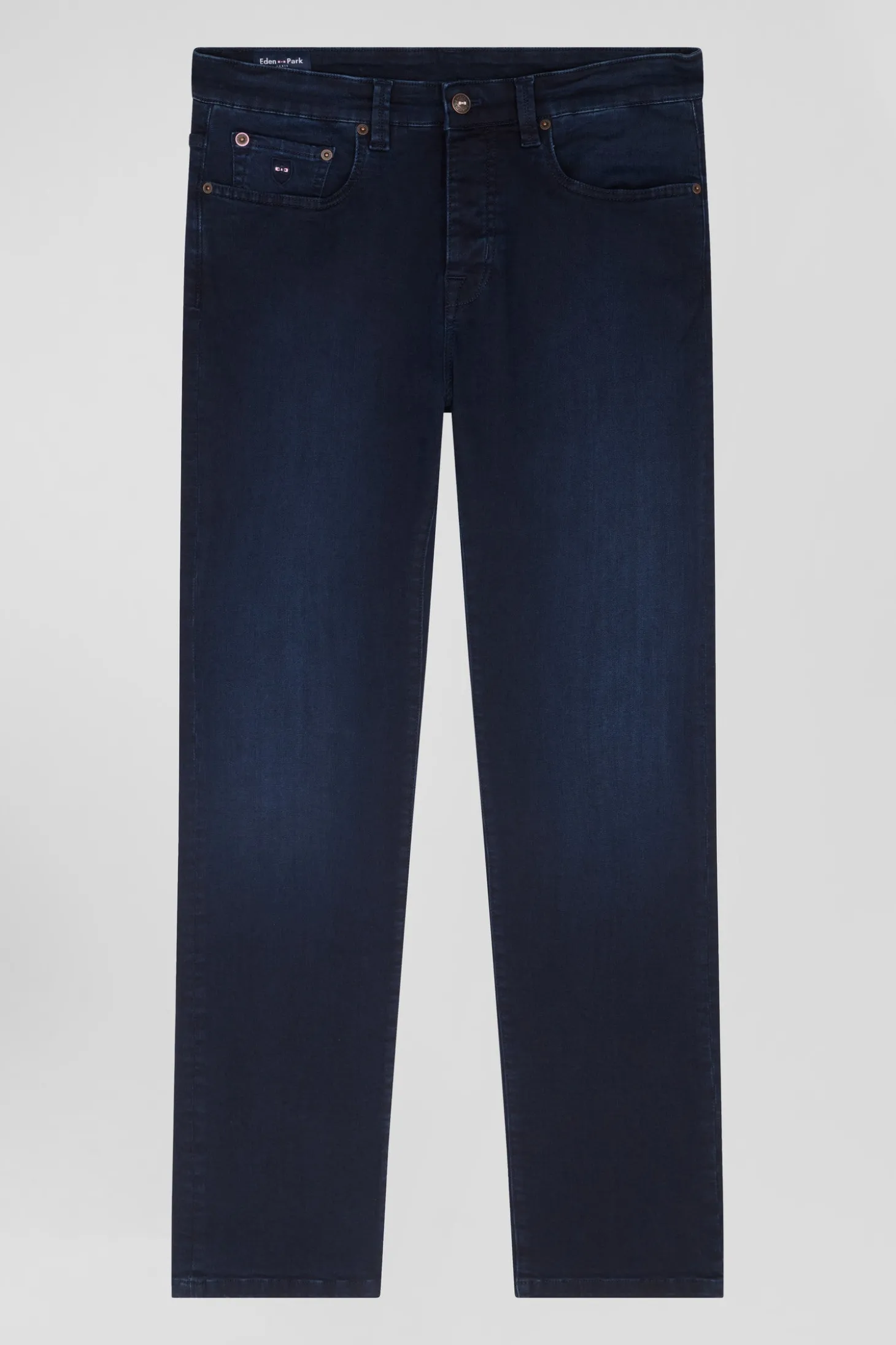 Jean en coton denim stretch bleu marine coupe Slim stone wash