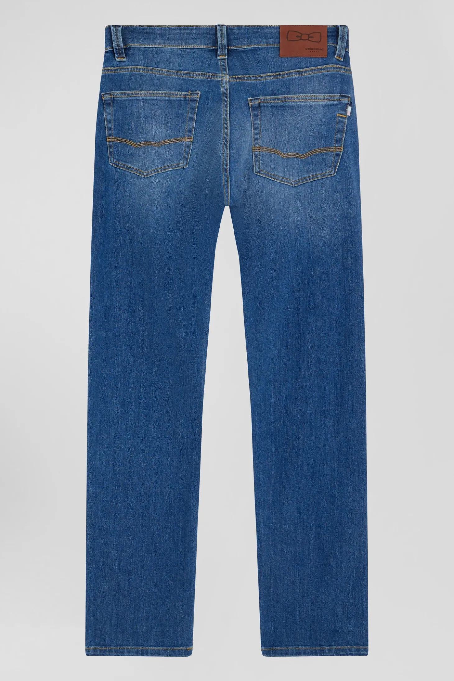 Jean en coton denim stretch brut coupe Regular double délavage stone wash