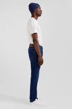 Jean en coton denim stretch brut coupe Regular délavage stone wash