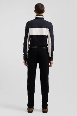 Jean en coton denim stretch mélangé noir coupe Slim
