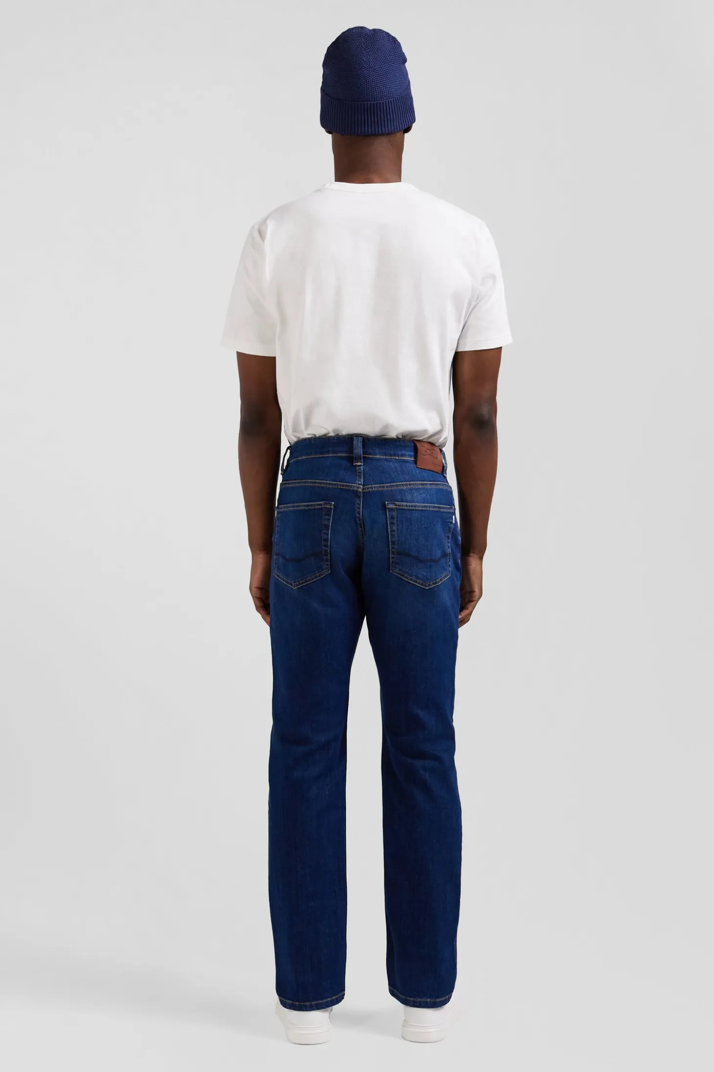 Jean en coton denim stretch brut coupe Regular délavage stone wash