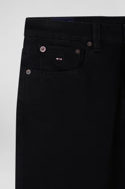 Jean en coton denim stretch mélangé noir coupe Slim
