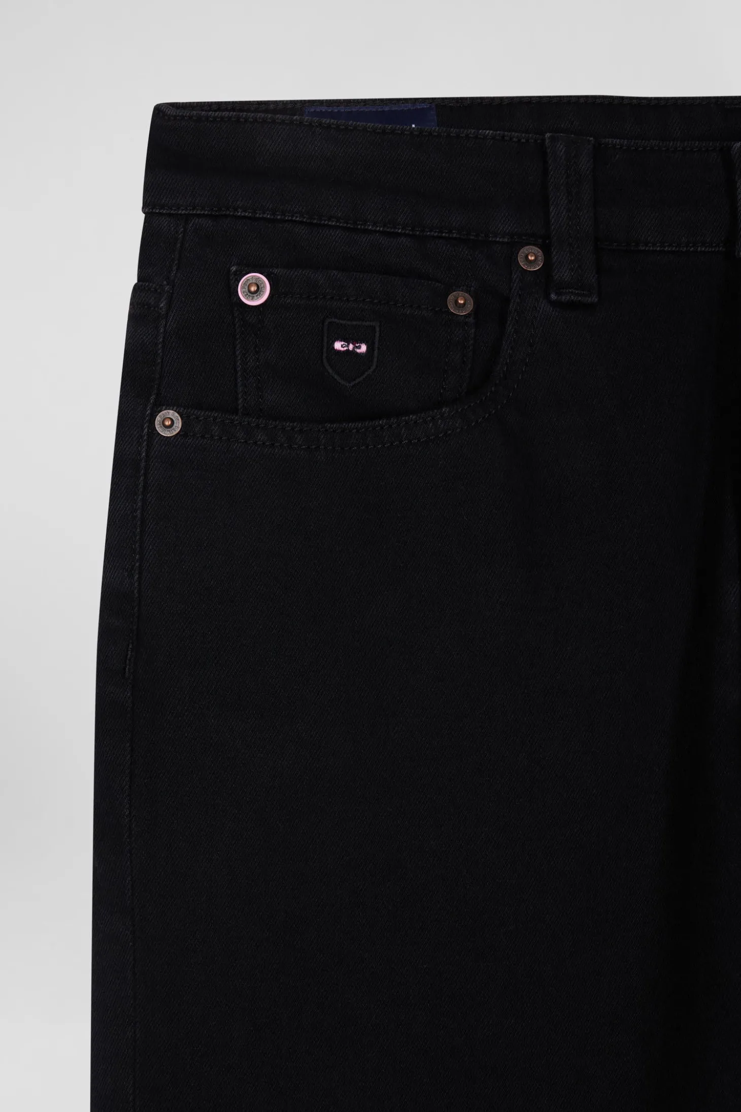 Jean en coton denim stretch mélangé noir coupe Slim