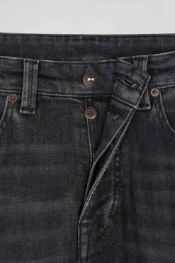 Jean en coton denim stretch mélangé gris coupe Regular