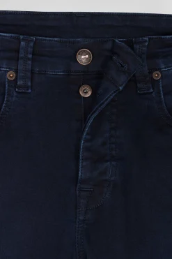 Jean en coton denim stretch bleu marine coupe Slim stone wash