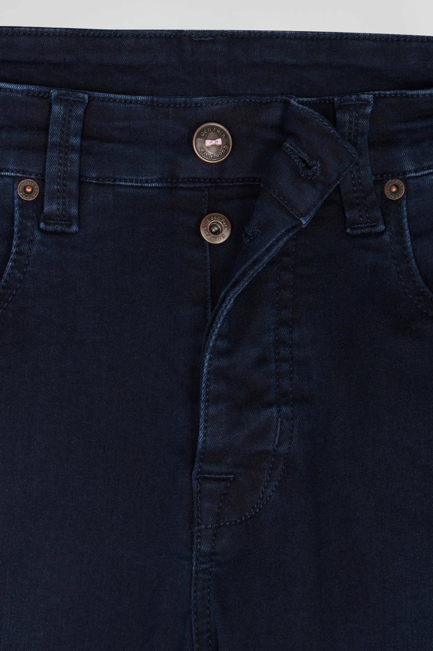 Jean en coton denim stretch bleu marine coupe Slim stone wash