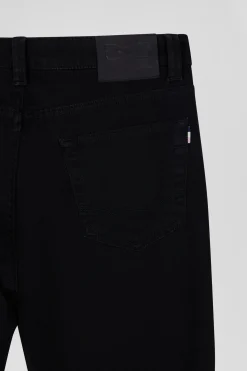 Jean en coton denim stretch mélangé noir coupe Slim