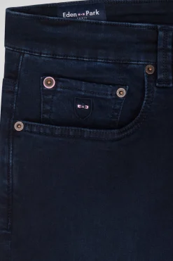 Jean en coton denim stretch bleu marine coupe Slim stone wash