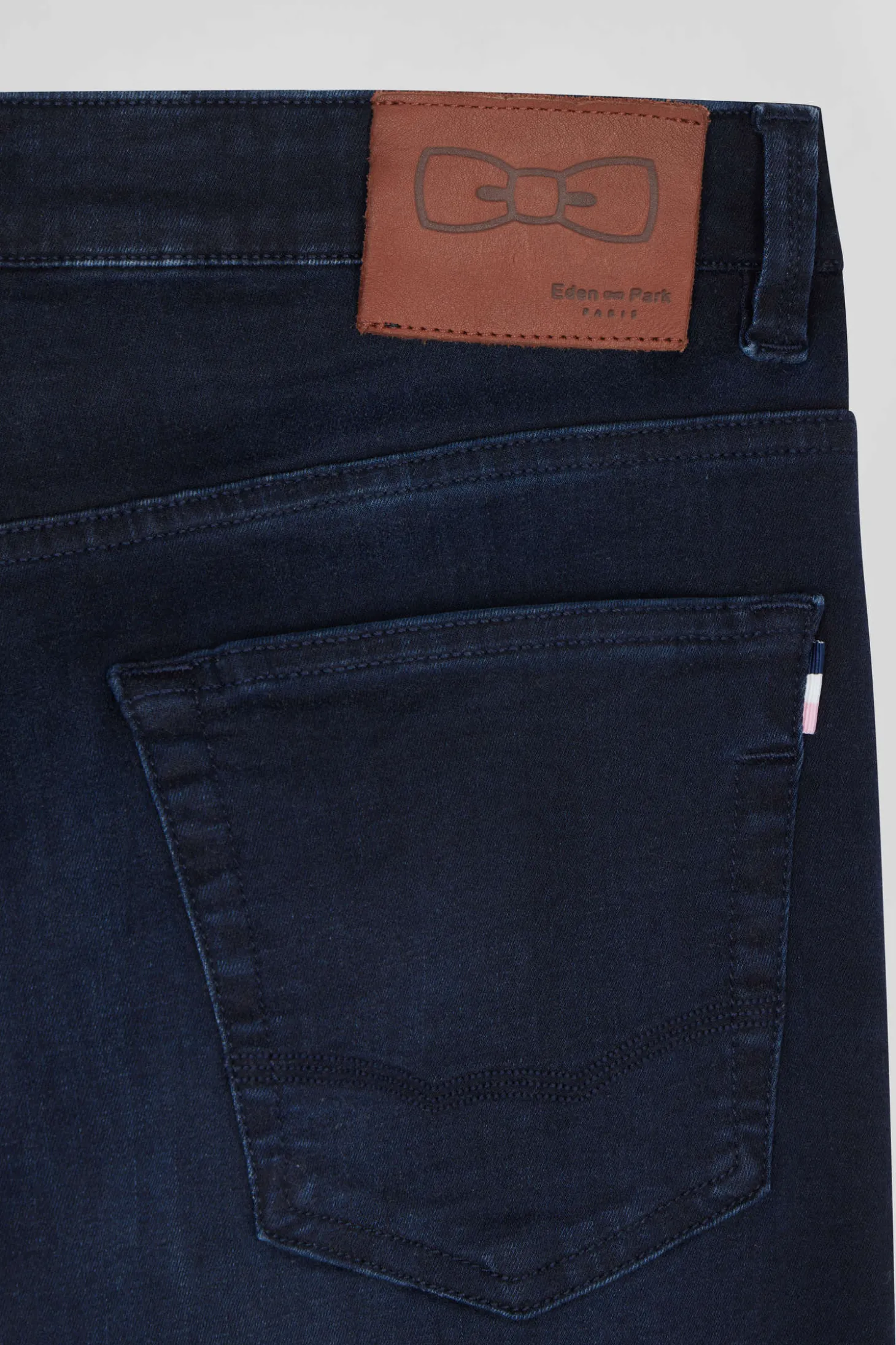 Jean en coton denim stretch bleu marine coupe Slim stone wash