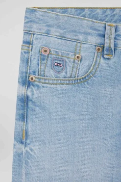 Jean en denim coton ciel coupe Oversized