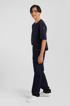 Jean en denim coton marine poches cargo coupe Oversized