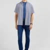 Jean slim bleu en coton extensible