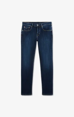 Jean slim bleu en coton extensible