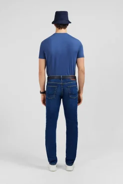 Jean slim bleu en coton extensible
