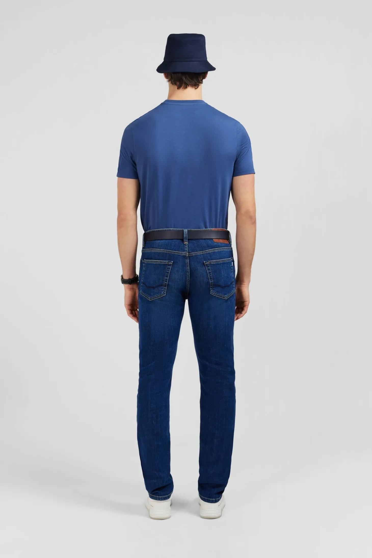 Jean slim bleu en coton extensible
