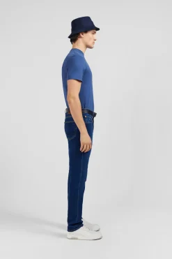 Jean slim bleu en coton extensible