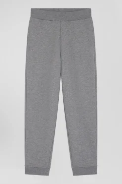 Jogging en molleton coton gratté gris coupe Regular