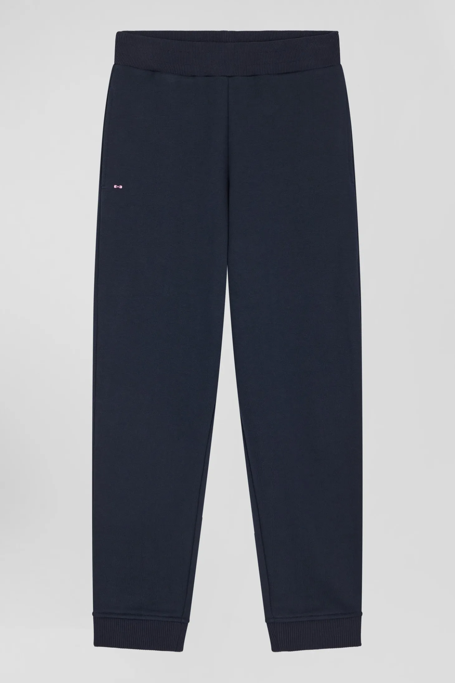 Jogging en molleton coton gratté bleu marine coupe Regular