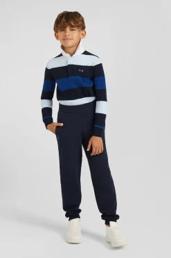 Jogging en molleton coton gratté bleu marine coupe Regular
