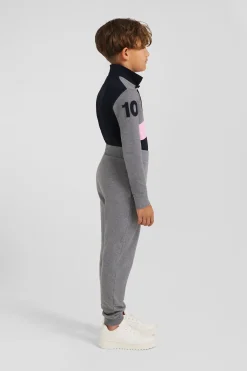 Jogging en molleton coton gratté gris coupe Regular