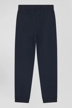 Jogging en molleton coton gratté bleu marine coupe Regular