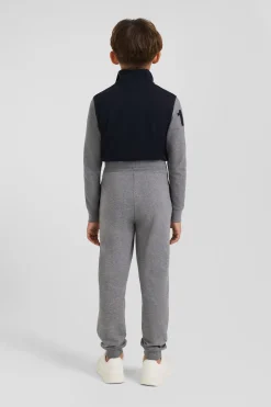 Jogging en molleton coton gratté gris coupe Regular