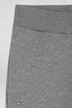 Jogging en molleton coton gratté gris coupe Regular